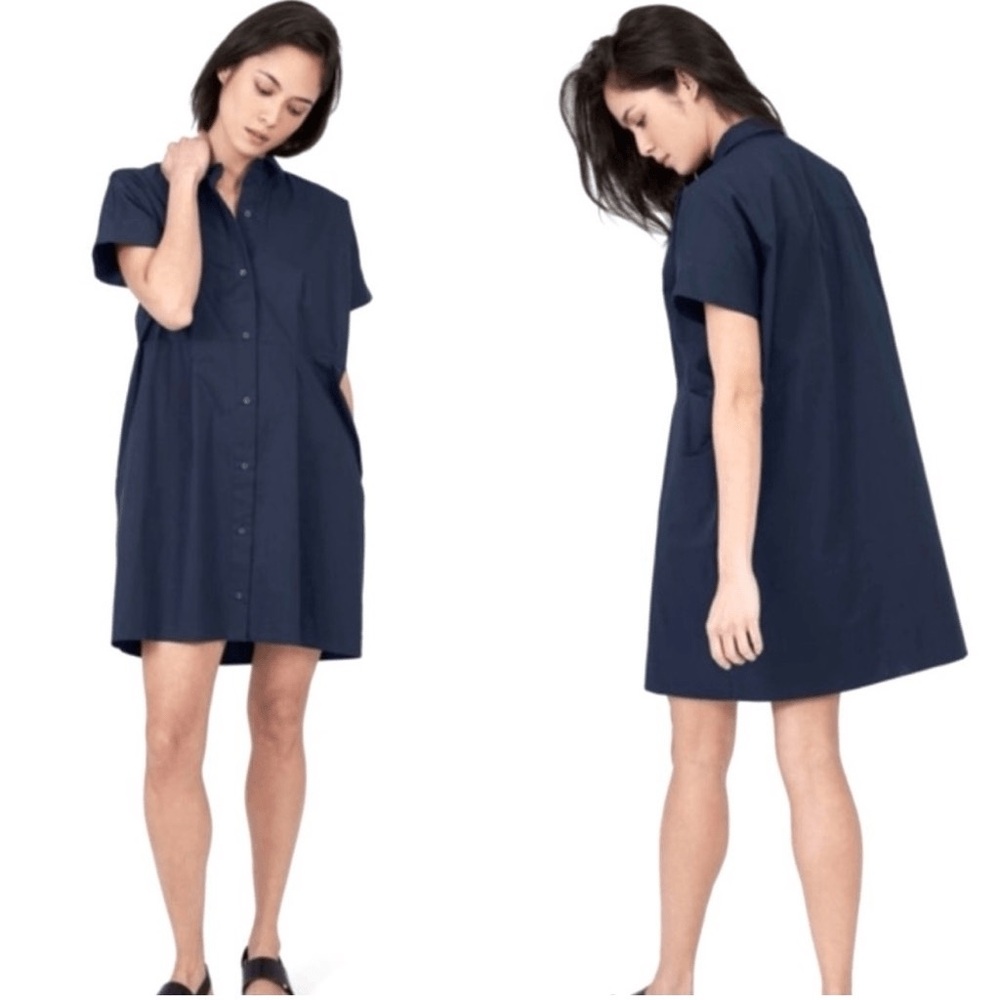 Everlane navy blue shirt dress